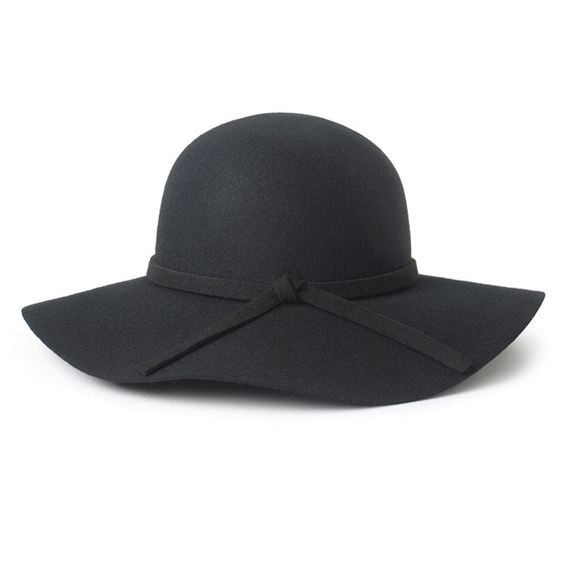 Winter Fashion Wool Felt Korean Wide Brim Top British Hats & Caps