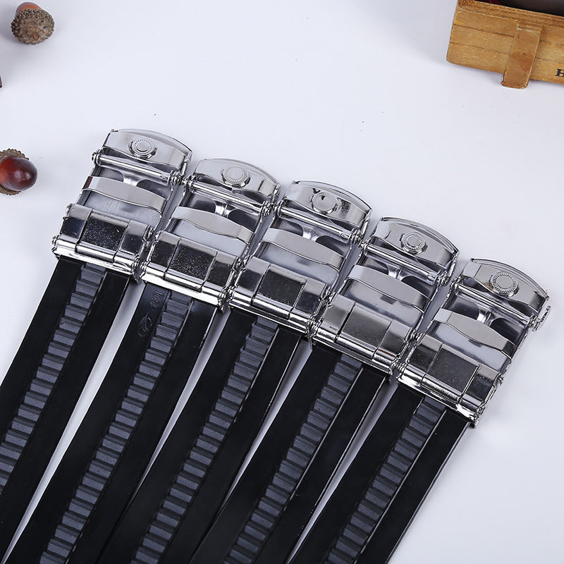 Men's Black Beef Tendon Old-fashioned Trendy Pure Belts