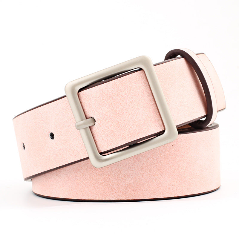 Women's Korean Style Trendy Square Buckle Simple Belts