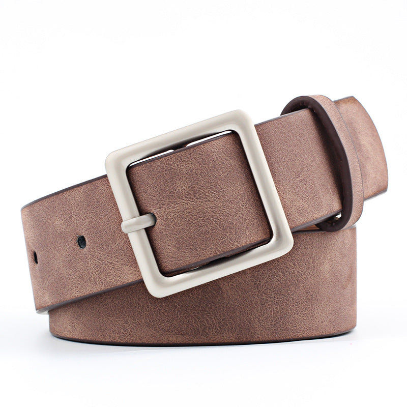 Women's Korean Style Trendy Square Buckle Simple Belts