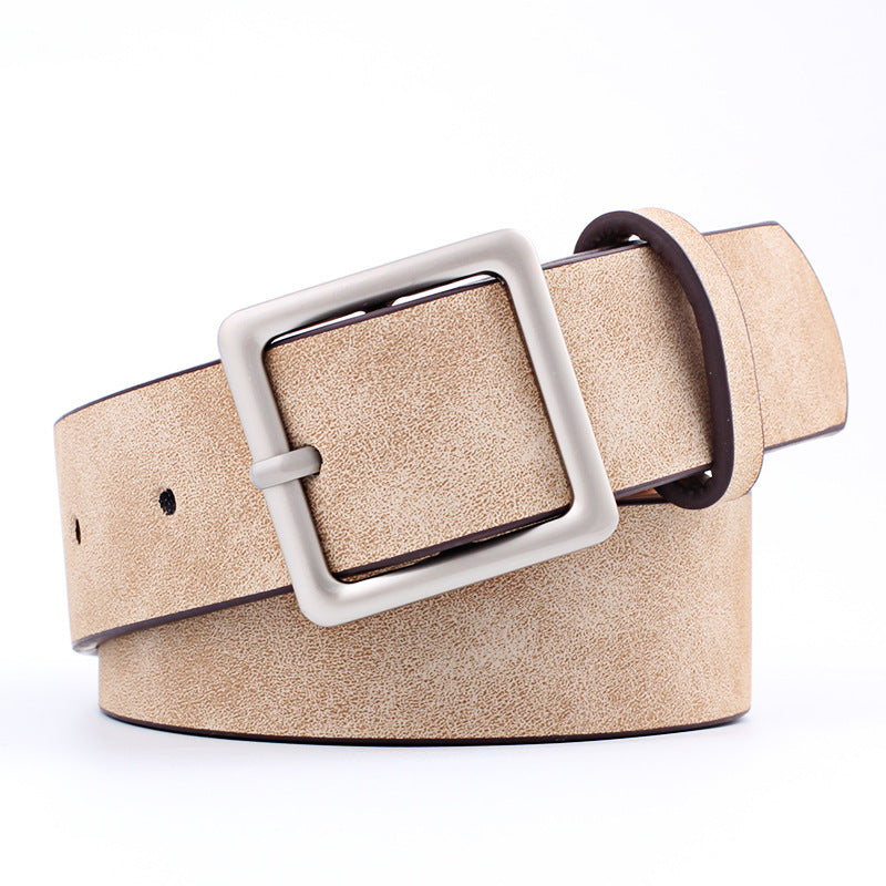 Women's Korean Style Trendy Square Buckle Simple Belts