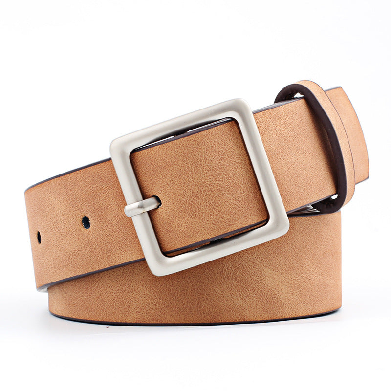 Women's Korean Style Trendy Square Buckle Simple Belts