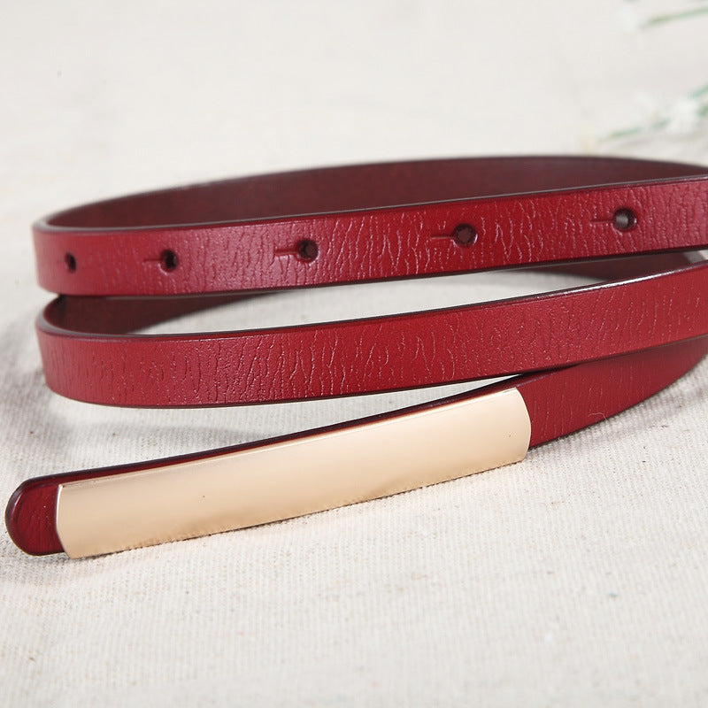 Women's Korean Style Thin Dress Decoration Leather Belts