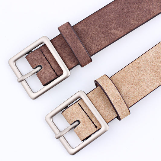 Women's Korean Style Trendy Square Buckle Simple Belts