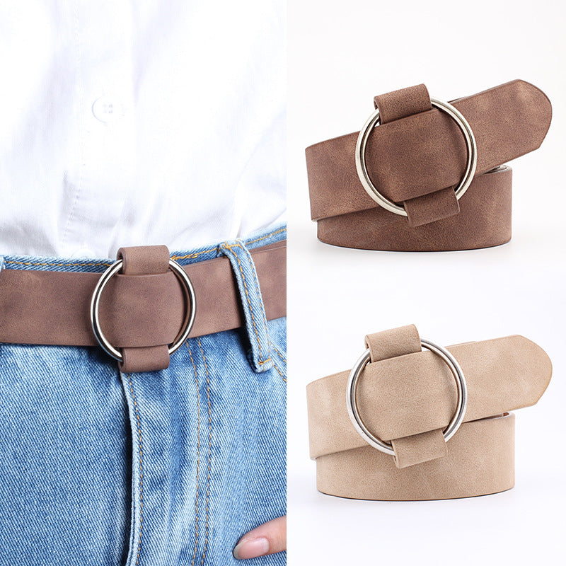 Women's Creative Style Round Buckle Casual Green Belts