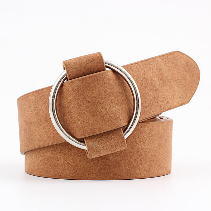 Women's Creative Style Round Buckle Casual Green Belts