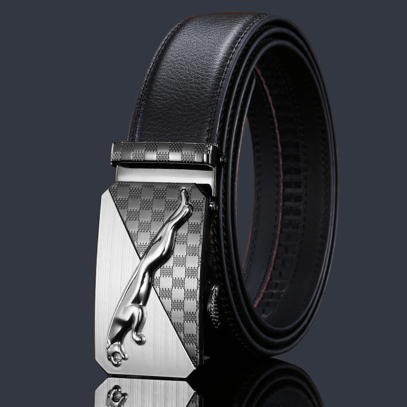 Men's Leather Boys High-grade Alloy Automatic Buckle Business Belts