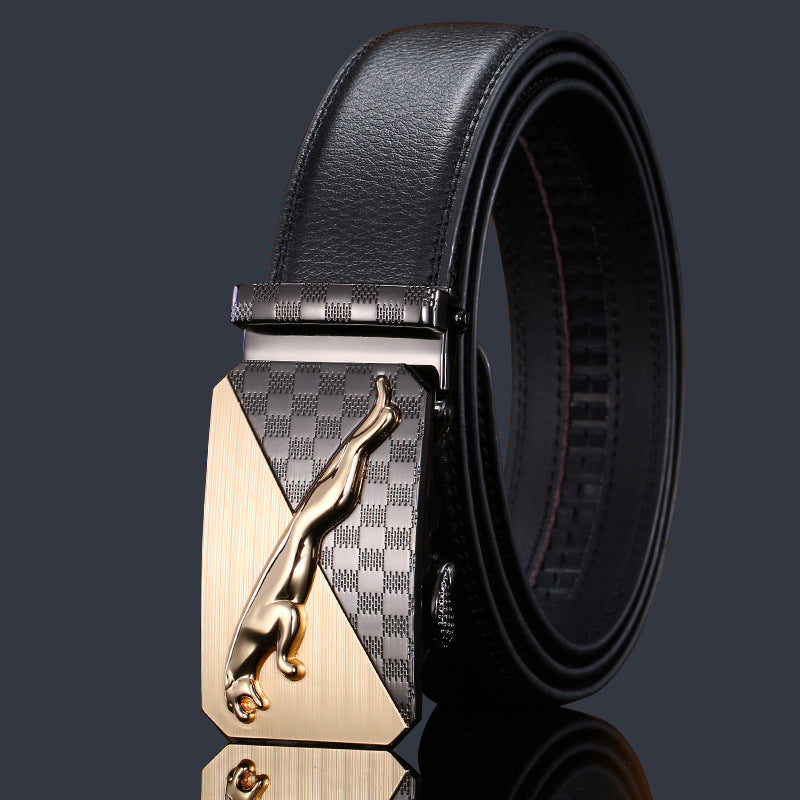 Men's Leather Boys High-grade Alloy Automatic Buckle Business Belts