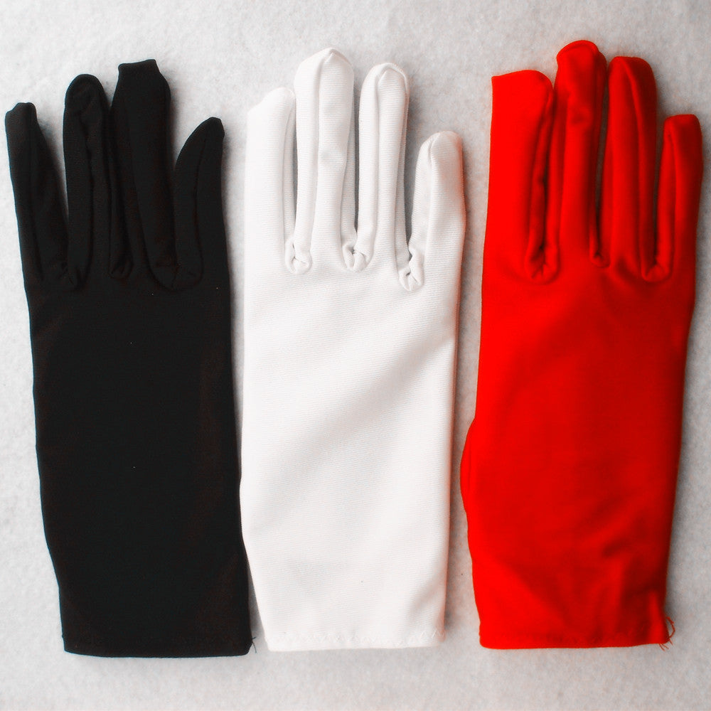 Women's Short Spandex White Etiquette Dancing Square Dance Shopping Guide Gloves