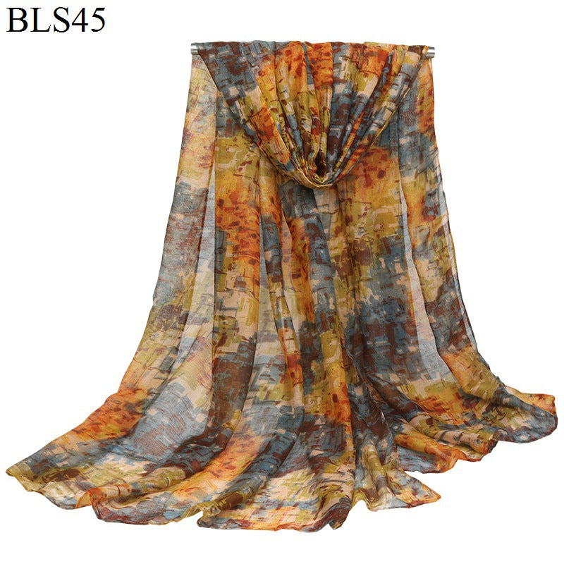 Women's Warm Winter Shawl Mosaic Printed Geometric Scarfs