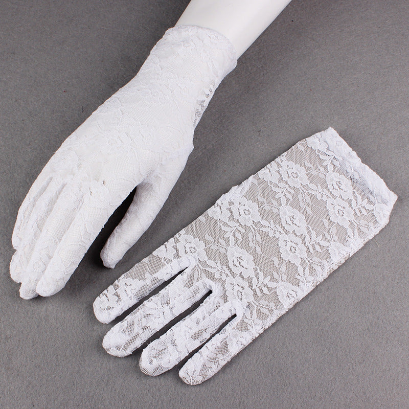 Autumn Thin Sexy Flower Cutout Breathable Slimming Stage Gloves