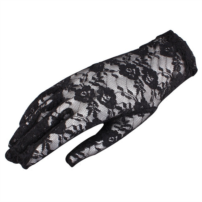 Autumn Thin Sexy Flower Cutout Breathable Slimming Stage Gloves