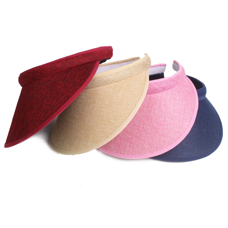 Women's & Men's Cotton Linen Topless Hat Sun Kids' Headwear