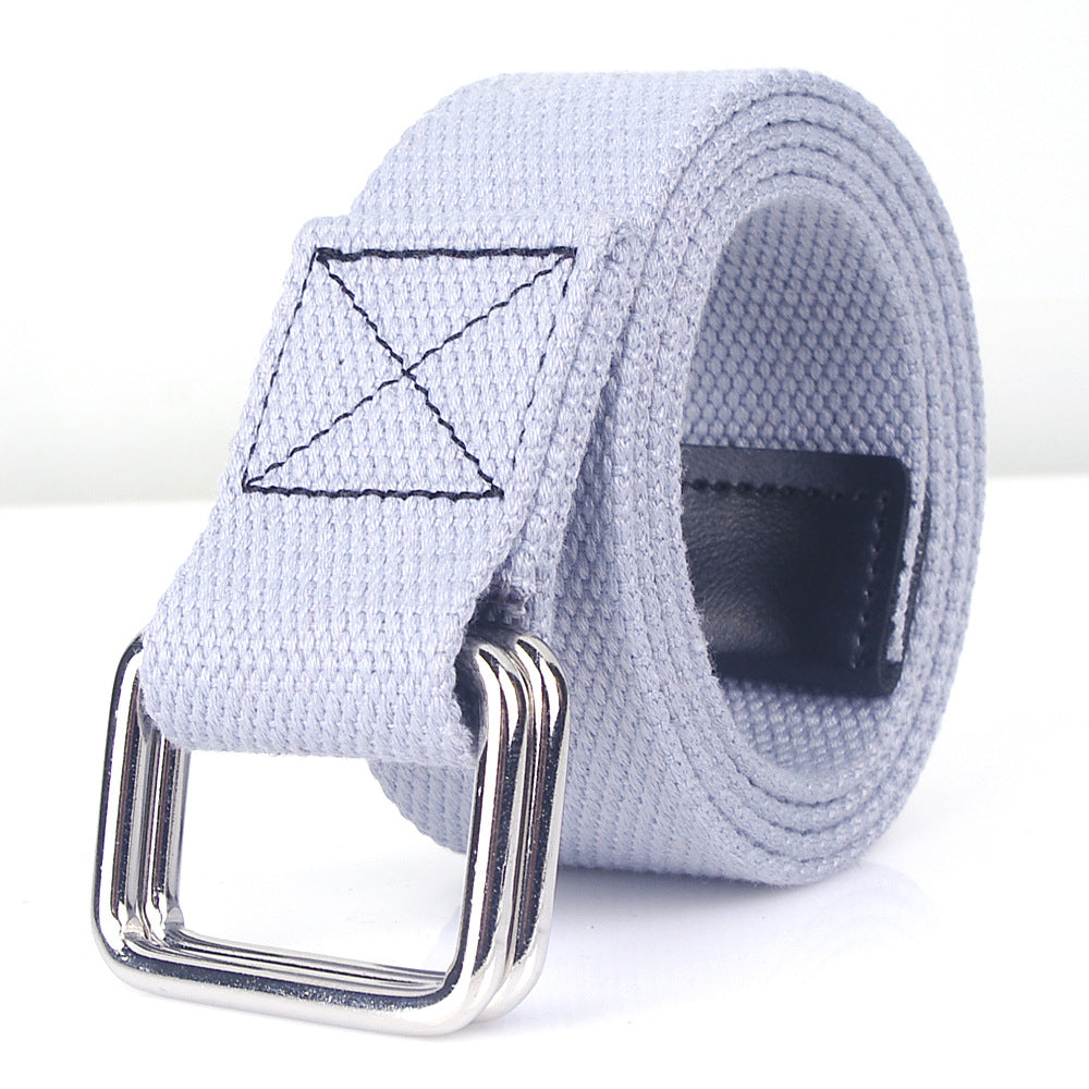 Women's & Men's Style Double Buckle Woven Canvas Universal Casual Belts