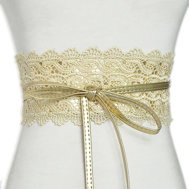 Women's Optional Wide Waist Seal Lace Decoration Belts