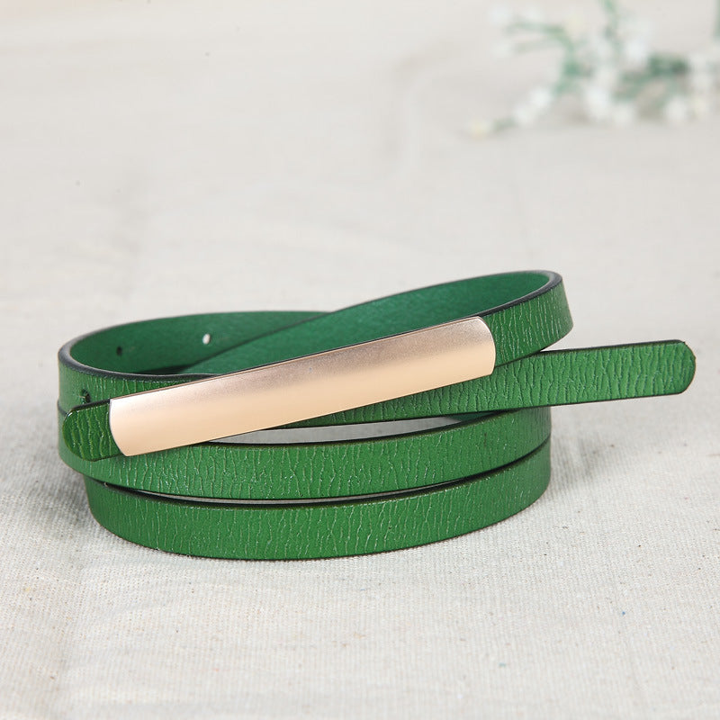 Women's Korean Style Thin Dress Decoration Leather Belts