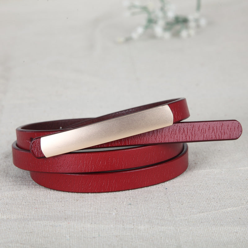 Women's Korean Style Thin Dress Decoration Leather Belts