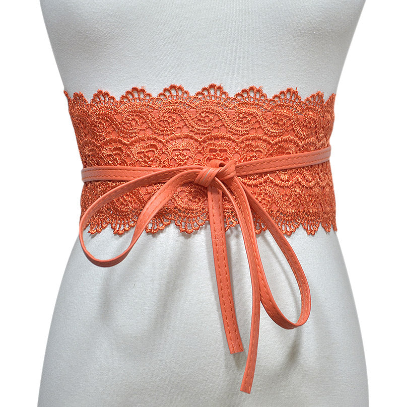 Women's Optional Wide Waist Seal Lace Decoration Belts