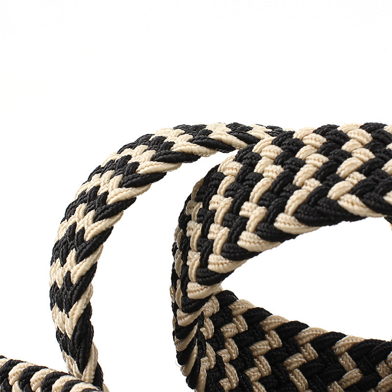 Women's & Men's Universal Woven Leather Stretch Canvas Pin Belts