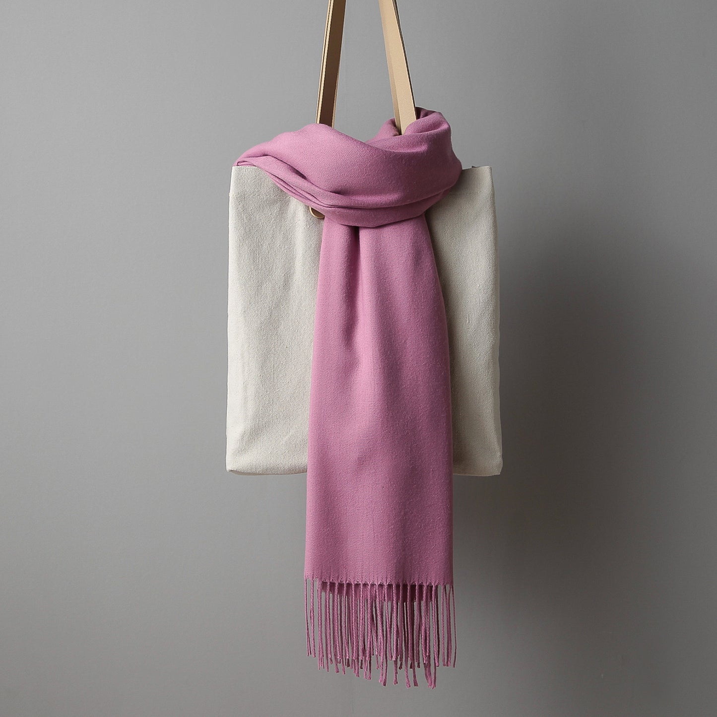 Women's Tassel Shawl Solid Color Cashmere Extra Scarfs