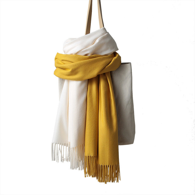 Women's Tassel Shawl Solid Color Cashmere Extra Scarfs