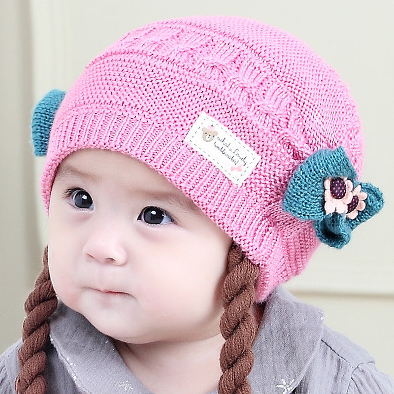 Pretty Hat Winter Wig Knitted Woolen Kids' Headwear