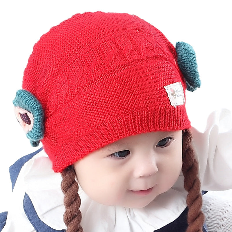 Pretty Hat Winter Wig Knitted Woolen Kids' Headwear