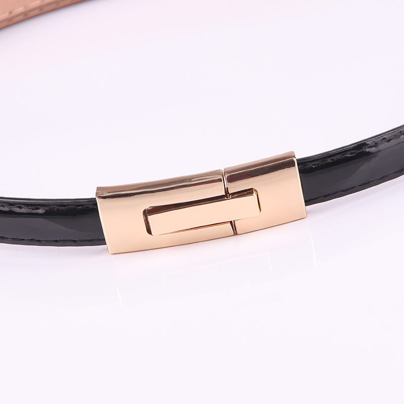 Women's Pair Of Buckles Adjustable Thin Dress Belts