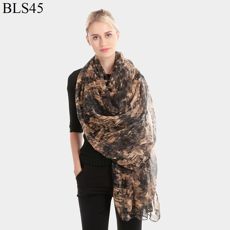 Women's Warm Winter Shawl Mosaic Printed Geometric Scarfs