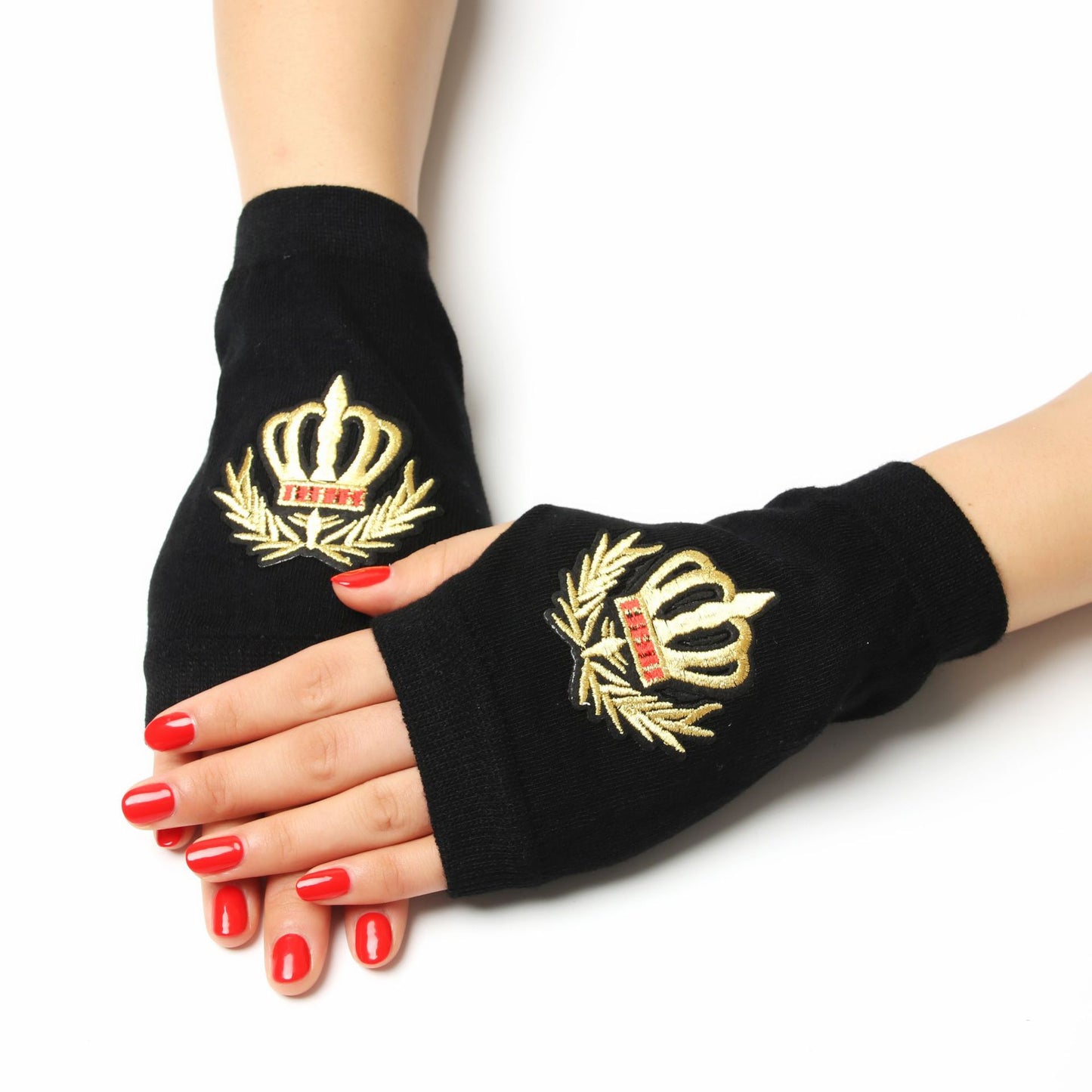 Women's & Men's Sailor Dance Open Finger Rivet Knitting Gloves