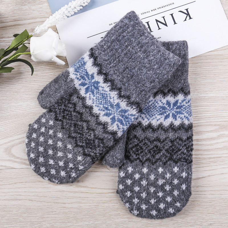 Women's Lined Padded Warm Keeping Knitted Bag Gloves