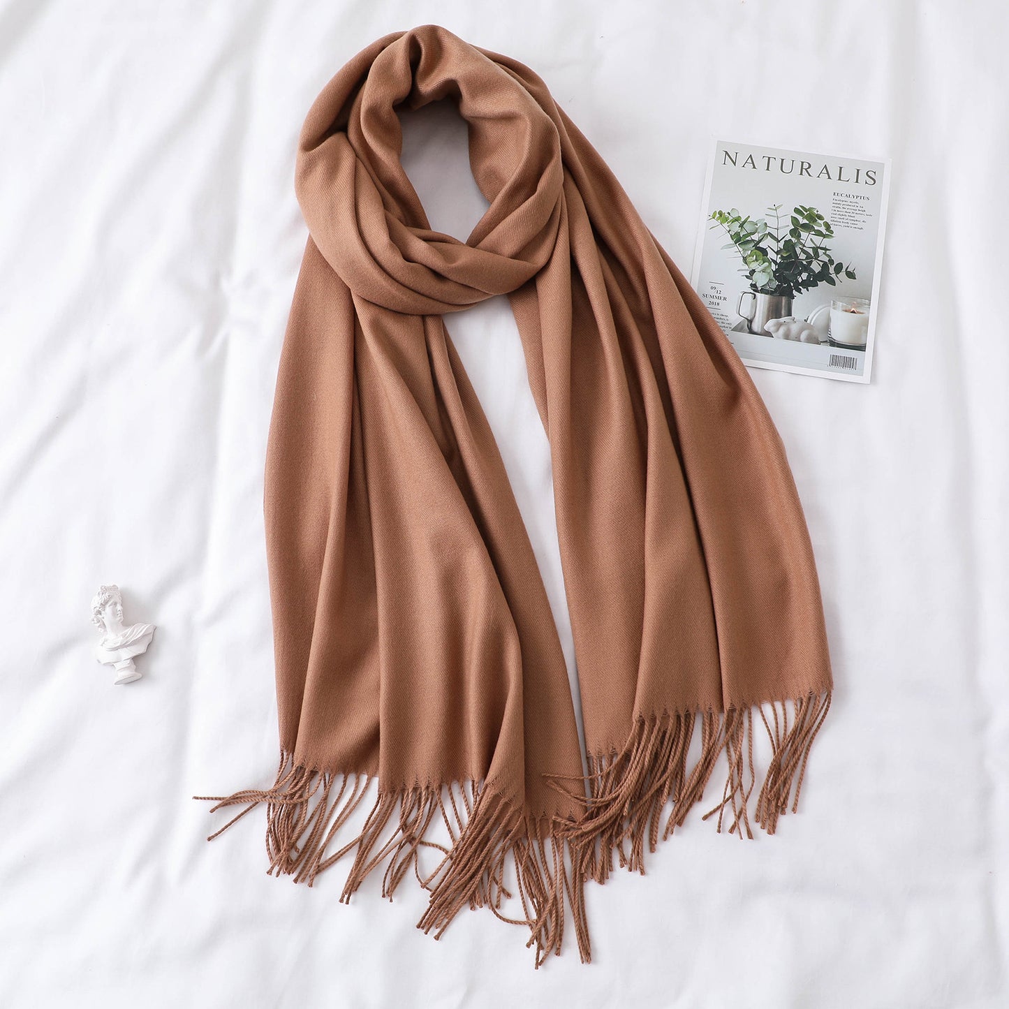 Women's Tassel Shawl Solid Color Cashmere Extra Scarfs