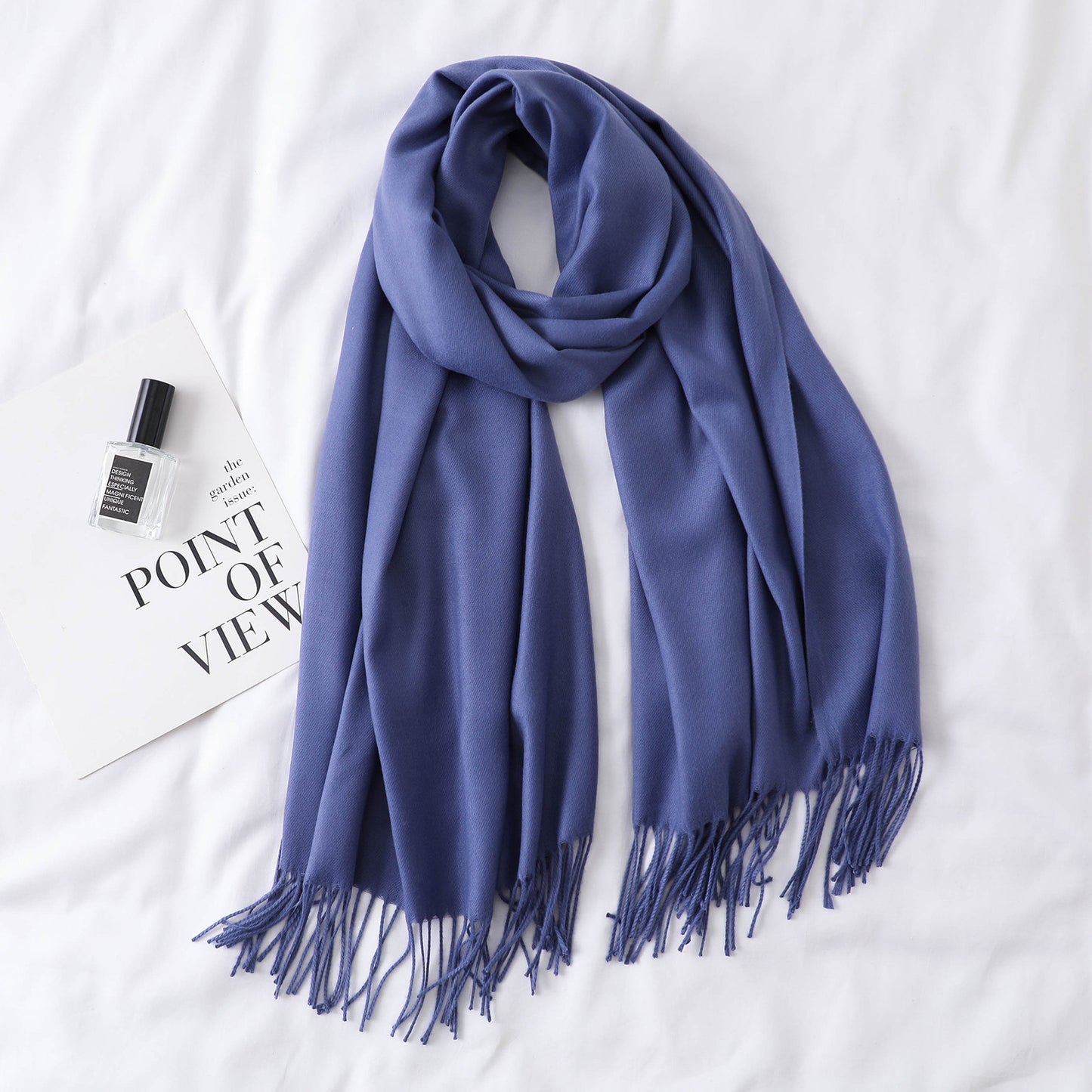 Women's Tassel Shawl Solid Color Cashmere Extra Scarfs