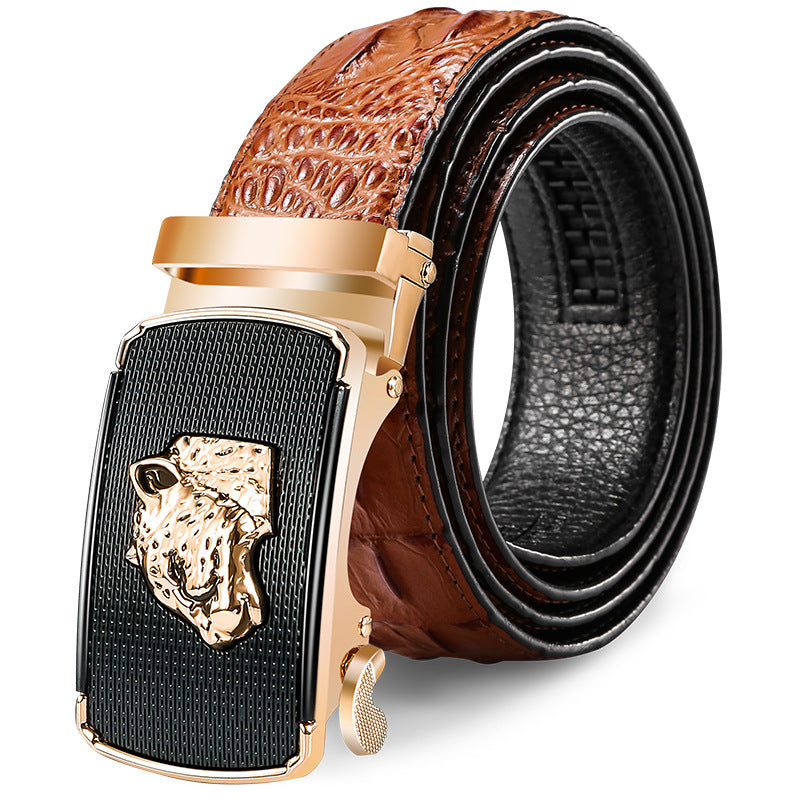 Men's Genuine Leather Crocodile Pattern Man's Automatic Belts