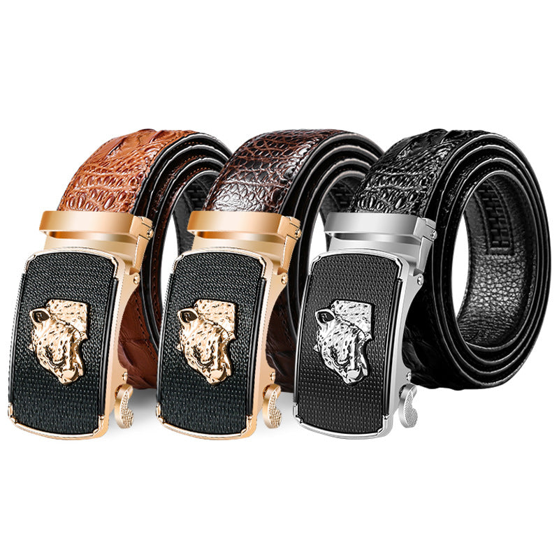 Men's Genuine Leather Crocodile Pattern Man's Automatic Belts