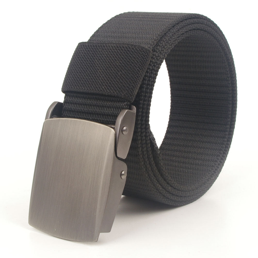 Women's & Men's Waistband Alloy Tactical Canvas Smooth Buckle Belts