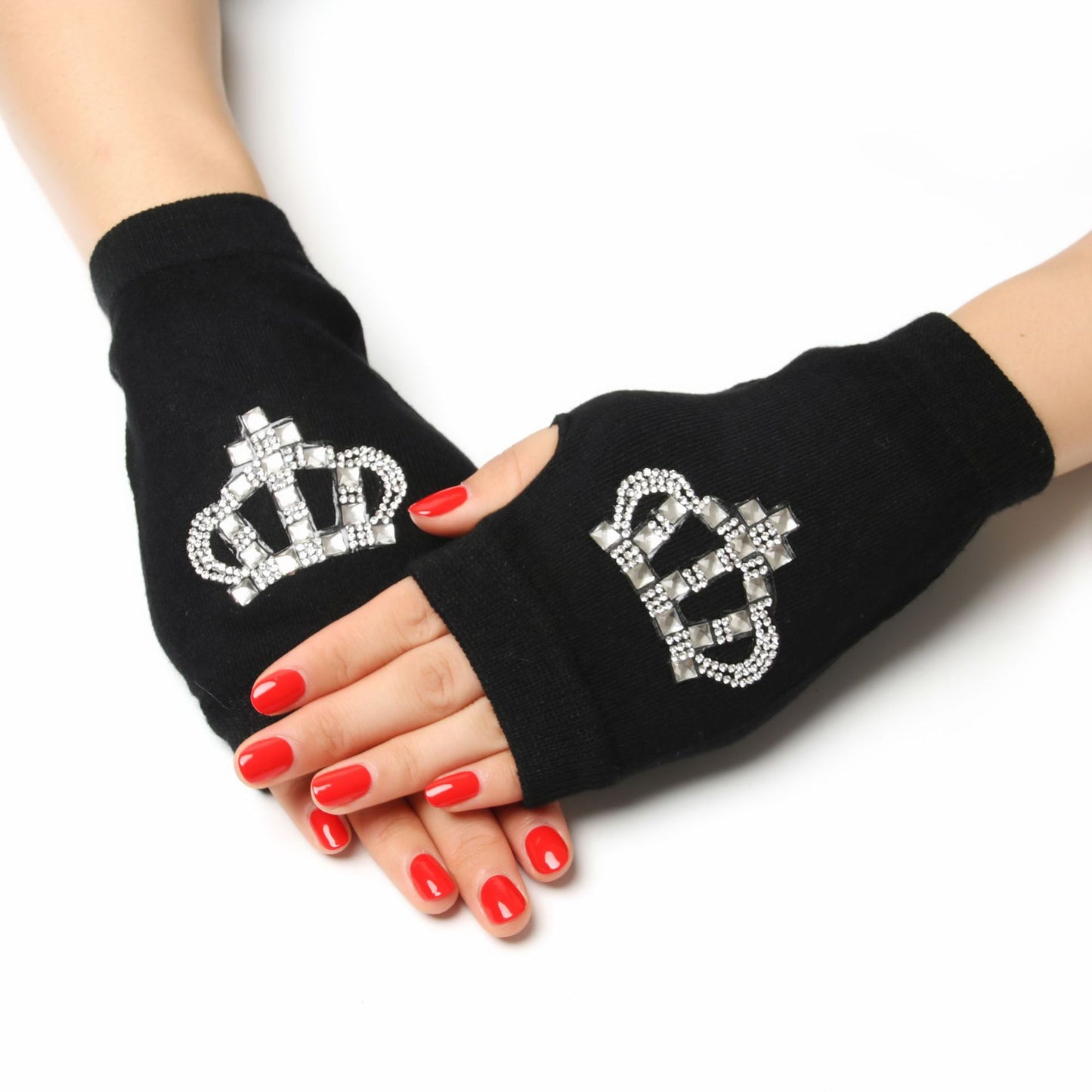 Women's & Men's Sailor Dance Open Finger Rivet Knitting Gloves