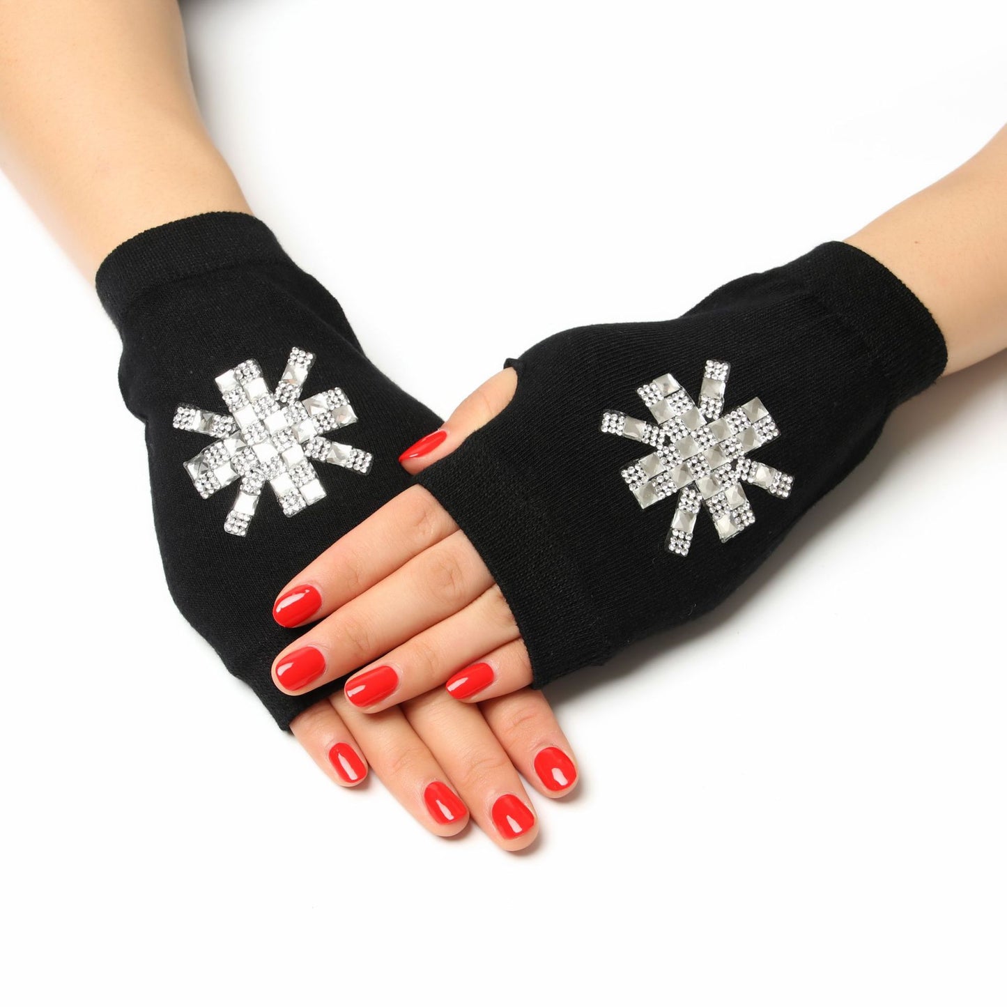 Women's & Men's Sailor Dance Open Finger Rivet Knitting Gloves