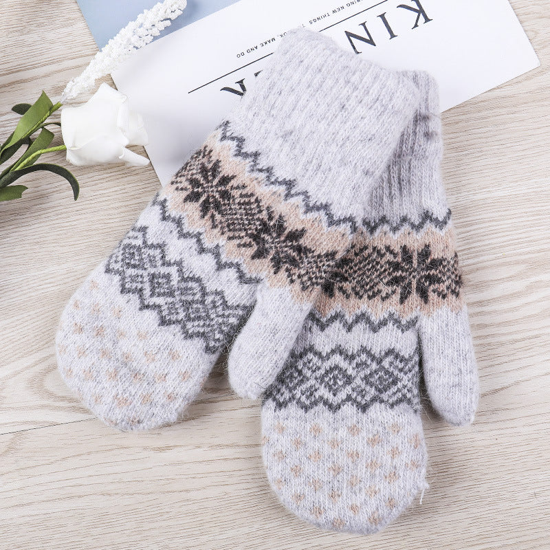 Women's Lined Padded Warm Keeping Knitted Bag Gloves