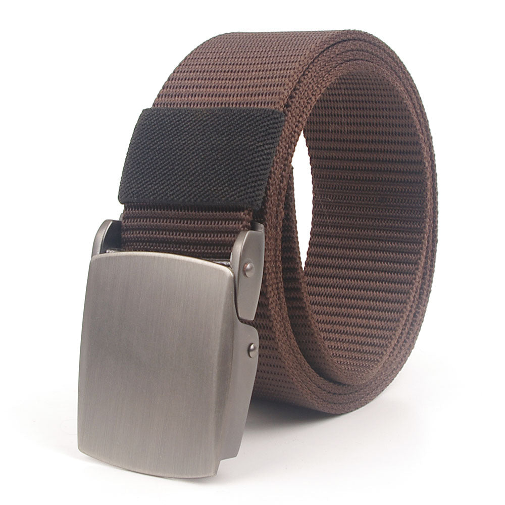 Women's & Men's Waistband Alloy Tactical Canvas Smooth Buckle Belts