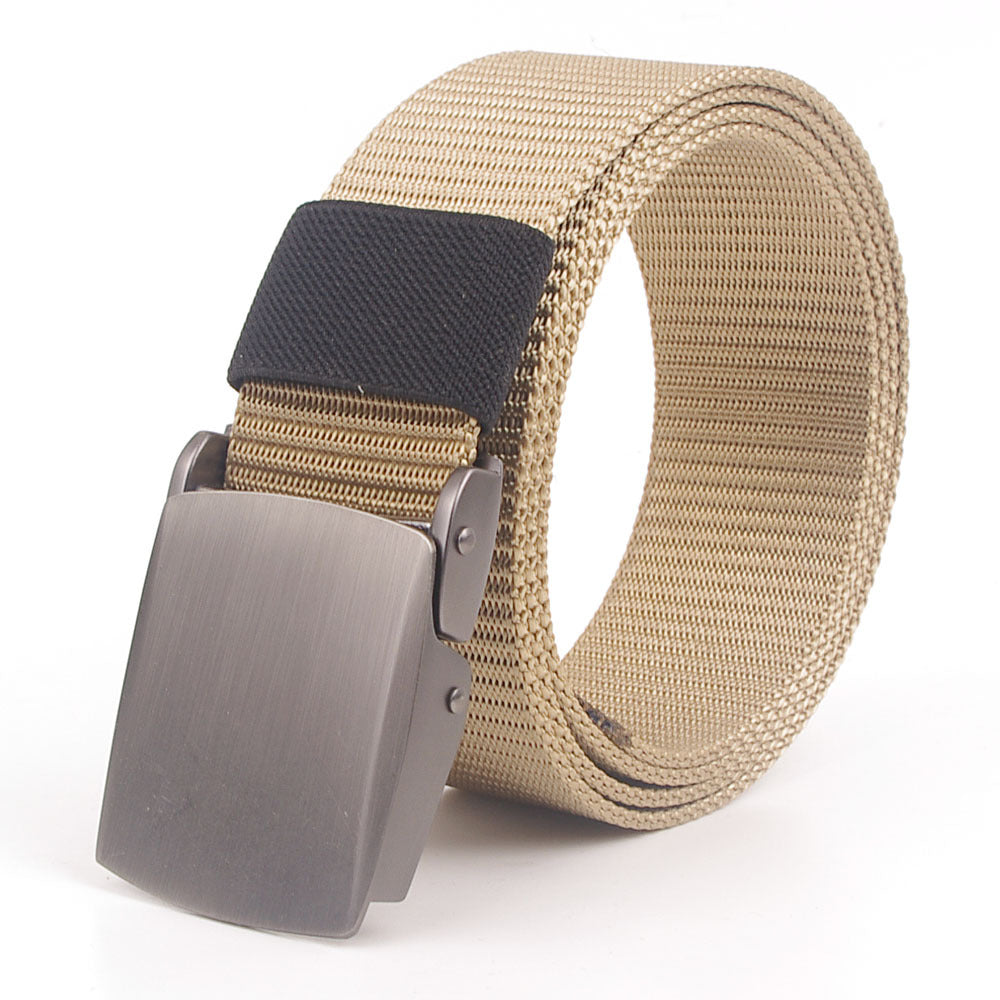 Women's & Men's Waistband Alloy Tactical Canvas Smooth Buckle Belts