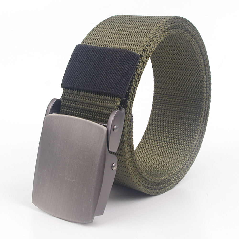 Women's & Men's Waistband Alloy Tactical Canvas Smooth Buckle Belts