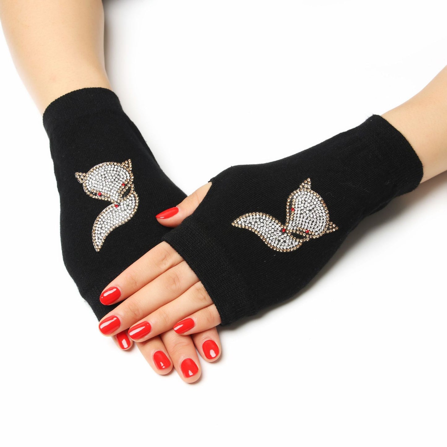 Women's & Men's Sailor Dance Open Finger Rivet Knitting Gloves