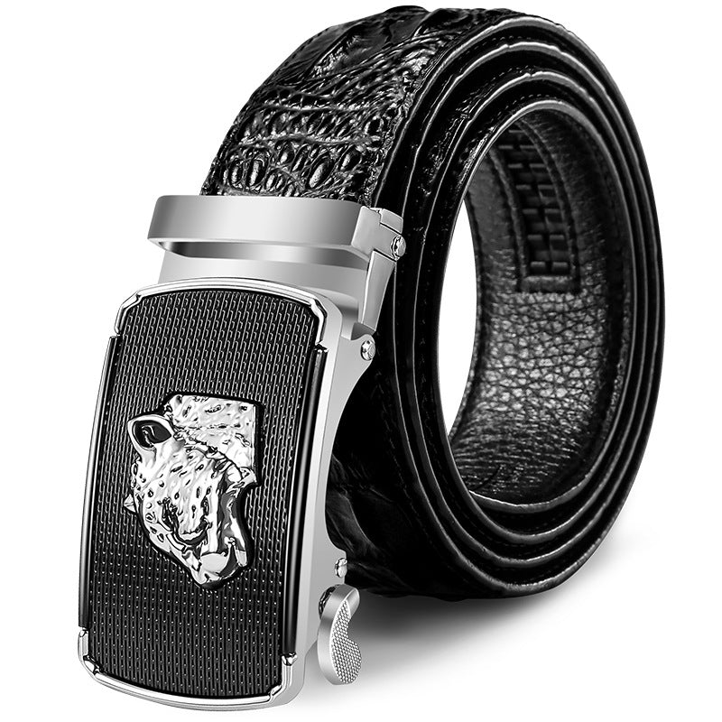 Men's Genuine Leather Crocodile Pattern Man's Automatic Belts