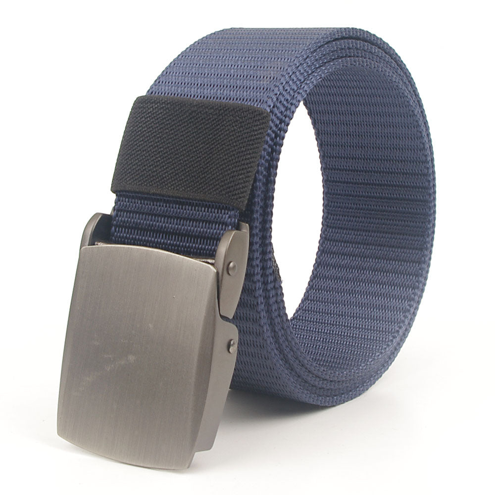 Women's & Men's Waistband Alloy Tactical Canvas Smooth Buckle Belts