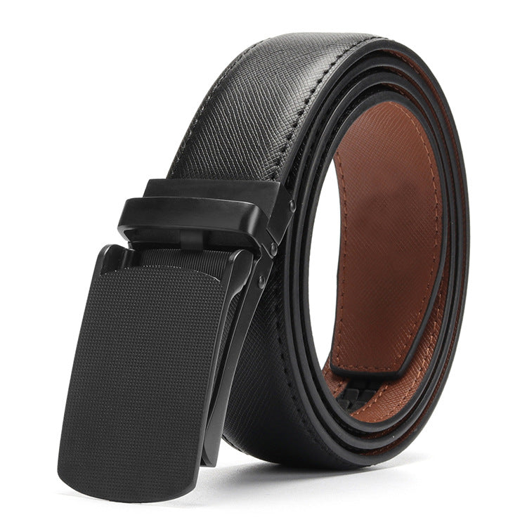 Men's Business Automatic Buckle Leather Cowhide Belts