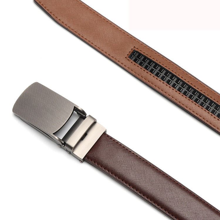 Men's Business Automatic Buckle Leather Cowhide Belts