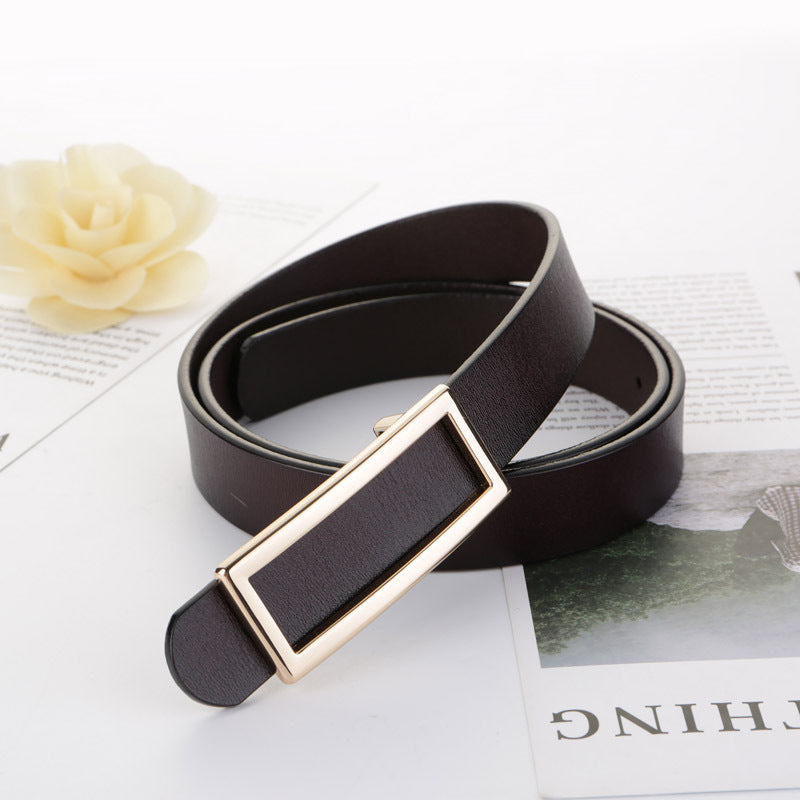 Women's Genuine Leather Retro Cowhide Fashion Smooth Belts