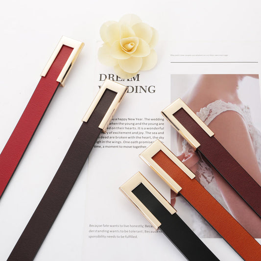 Women's Genuine Leather Retro Cowhide Fashion Smooth Belts