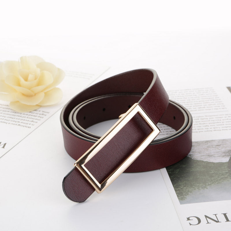 Women's Genuine Leather Retro Cowhide Fashion Smooth Belts